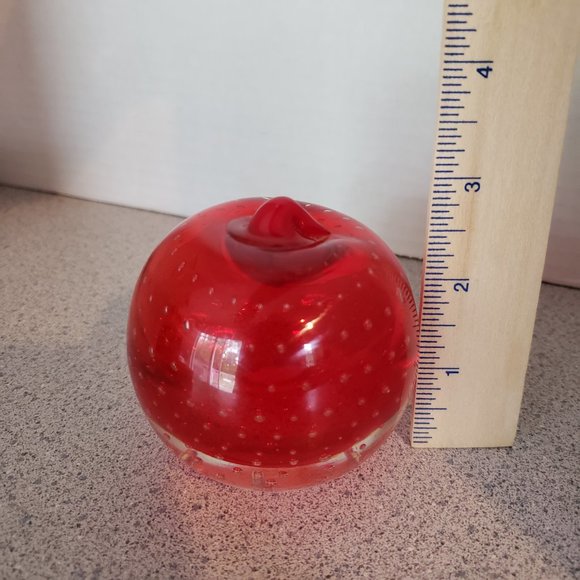 Vintage Rossini Art Glass Apple Paperweight - Picture 7 of 9